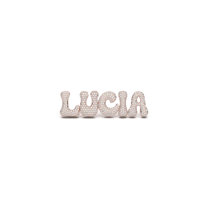 Diamond-set personalised name plate pendant